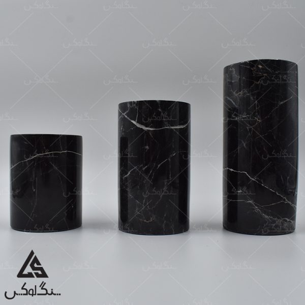 ست شمعدان سنگی مدل وارمر - سنگ تری دی بلک